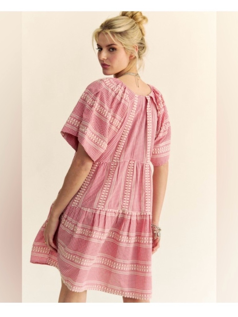 DAVI & DANI Pink Textured Mini Dress - Picture 5 of 11